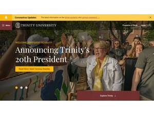 Trinity University's Website Screenshot