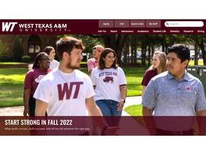 West Texas A&M University's Website Screenshot