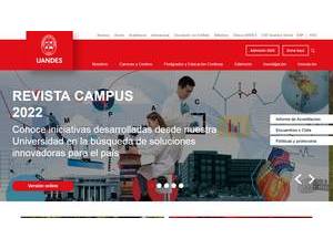 Universidad de los Andes, Chile's Website Screenshot
