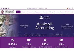 Muscat College's Website Screenshot