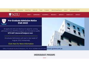 National Textile University's Website Screenshot