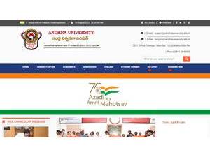 Andhra University's Website Screenshot