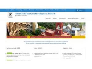 इंदिरा गांधी विकास संशोधन संस्था's Website Screenshot