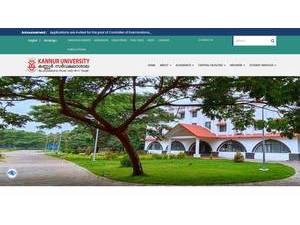 Kannur University's Website Screenshot