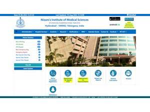 Nizam's Institute of Medical Sciences's Website Screenshot
