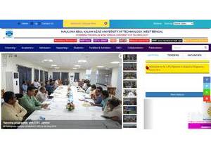 মৌলানা আবুল কালাম আজাদ প্রযুক্তি বিশ্ববিদ্যালয়, পশ্চিমবঙ্গ's Website Screenshot