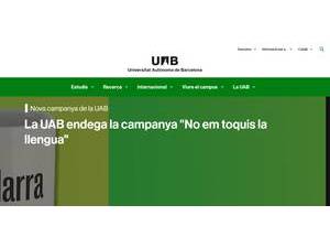 Autonomous University of Barcelona's Website Screenshot