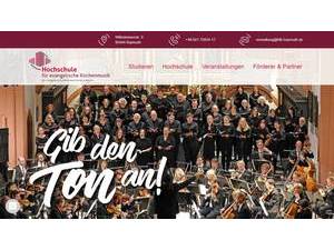 University for Protestant Church Music in Bavaria's Website Screenshot