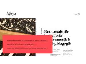 Hochschule für Katholische Kirchenmusik und Musikpädagogik's Website Screenshot