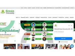 Green University of Bangladesh's Website Screenshot