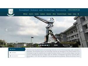 Patuakhali Science and Technology University's Website Screenshot