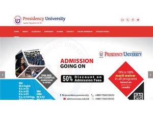 Presidency University, Bangladesh's Website Screenshot