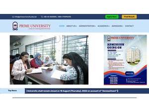 Prime University's Website Screenshot