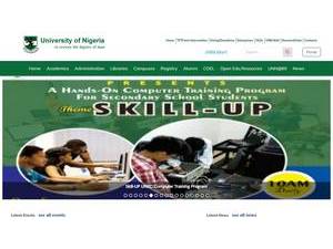 University of Nigeria's Website Screenshot