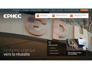 EPHEC University College's Website Screenshot