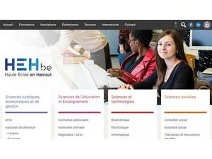 Hainaut University College's Website Screenshot