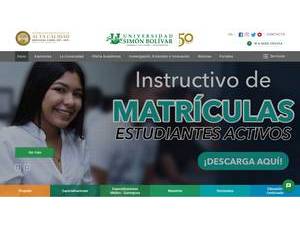 Simón Bolívar University, Colombia's Website Screenshot