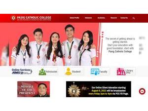 Pasig Catholic College's Website Screenshot