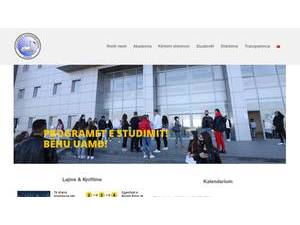 Aleksandër Moisiu University of Durrës's Website Screenshot