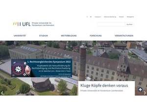 University for Human Sciences in the Principality of Liechtenstein's Website Screenshot