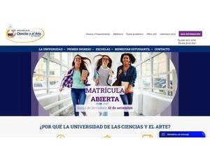 University of Science and Art of Costa Rica's Website Screenshot