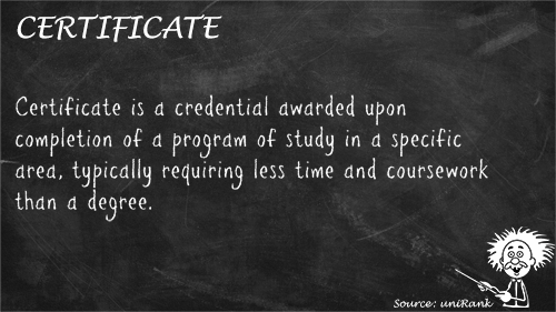 Certificate definition
