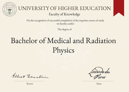 Bachelor of Medical and Radiation Physics (BMedRadPhys) program/course/degree certificate example