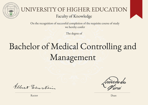 Bachelor of Medical Controlling and Management (B.M.C.M.) program/course/degree certificate example