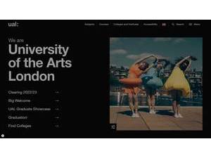 University of the Arts London's Website Screenshot