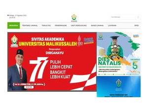 Malikussaleh University's Website Screenshot