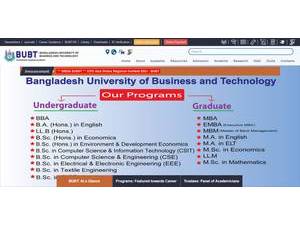 Bangladesh University of Business and Technology's Website Screenshot