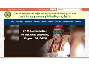 Swami Keshwanand Rajasthan Agricultural University's Website Screenshot