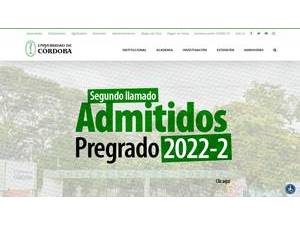 Universidad de Córdoba, Colombia's Website Screenshot