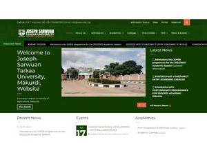 Joseph Sarwuan Tarkaa University's Website Screenshot