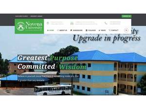 Novena University's Website Screenshot