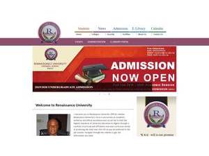 Renaissance University's Website Screenshot