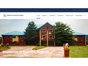 Madonna University, Nigeria's Website Screenshot
