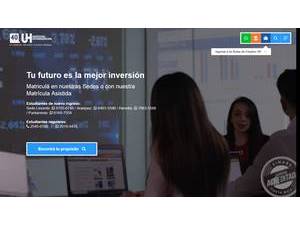 Hispano-American University's Website Screenshot