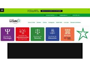 Universidad de la Salle Costa Rica's Website Screenshot