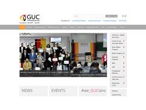 The German University in Cairo's Website Screenshot