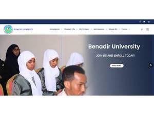 Jaamacadda Banaadir's Website Screenshot
