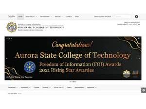 Aurora State College of Technology's Website Screenshot