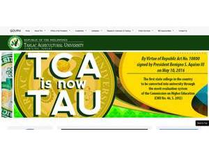 Tarlac Agricultural University's Website Screenshot