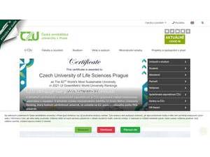 Ceská zemedelská univerzita v Praze's Website Screenshot