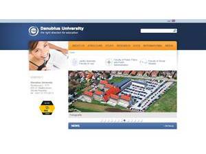 Danubius University's Website Screenshot
