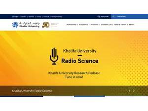 Khalifa University's Website Screenshot