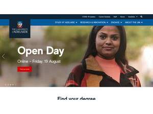 The University of Adelaide's Website Screenshot