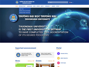 Thuongmai University's Website Screenshot