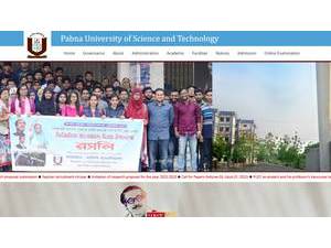 Pabna Science and Technology University's Website Screenshot