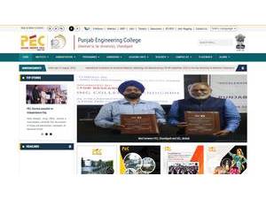 PEC University of Technology's Website Screenshot